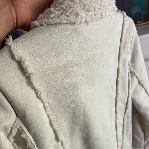 Nicole Miller Off-White Teddy Sherpa Jacket Small - Picture 9 of 16